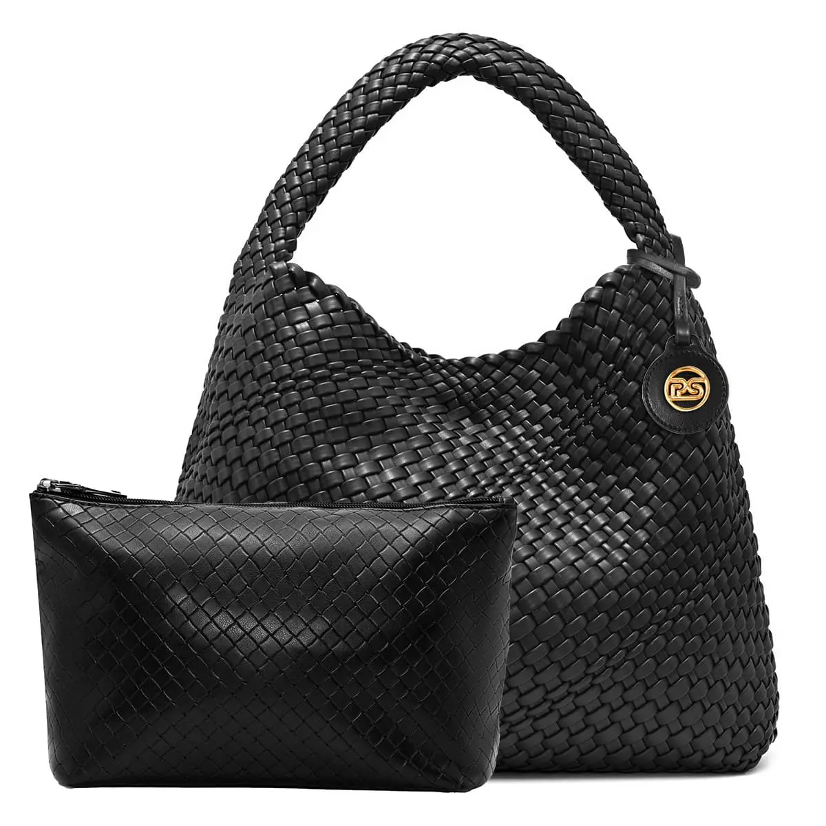Hazel Woven Bag Summer Purses for Women Black PETITE SIMONE 1